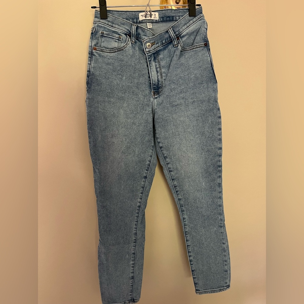Abercrombie & Fitch High Rise The Super Skinny Ankle Blue Jeans - Curve Love